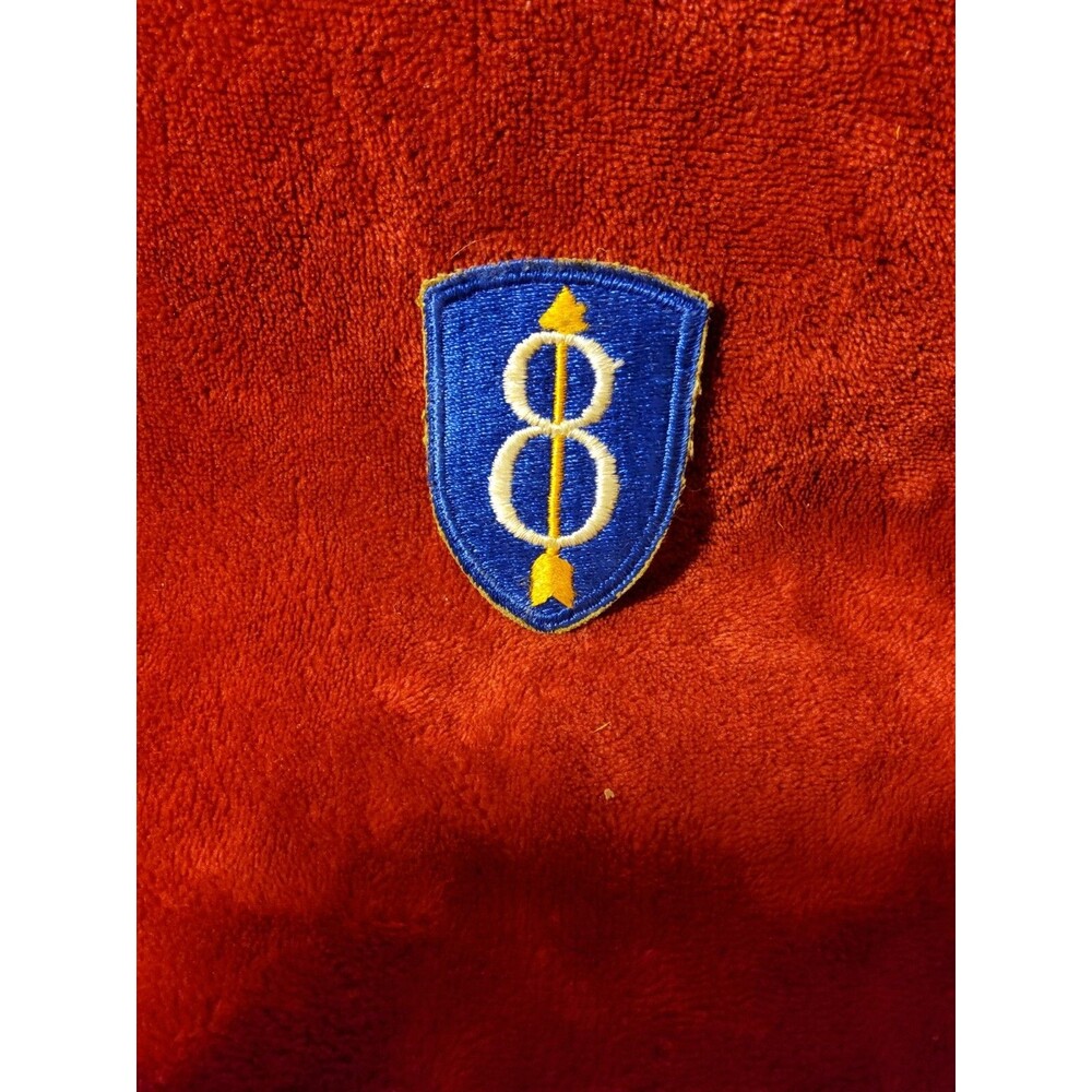 Original WWII US Army 8th Infantry Division Patch - Woven, Ribbed